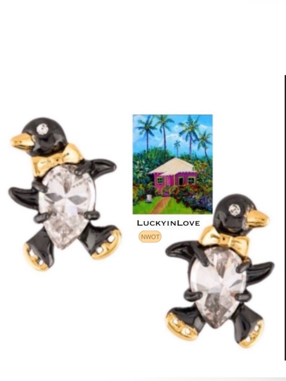 ALEXIS BITTAR • CZ Penguin Stud Earrings